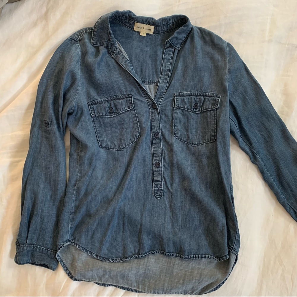 Anthropologie Cloth & Stone Chambray Shirt